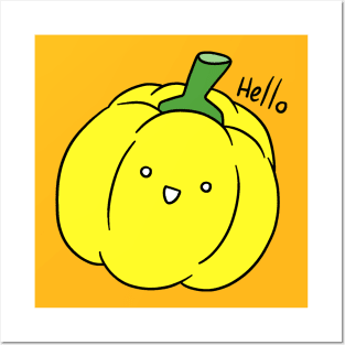 Hello - Yellow Bell Pepper Posters and Art